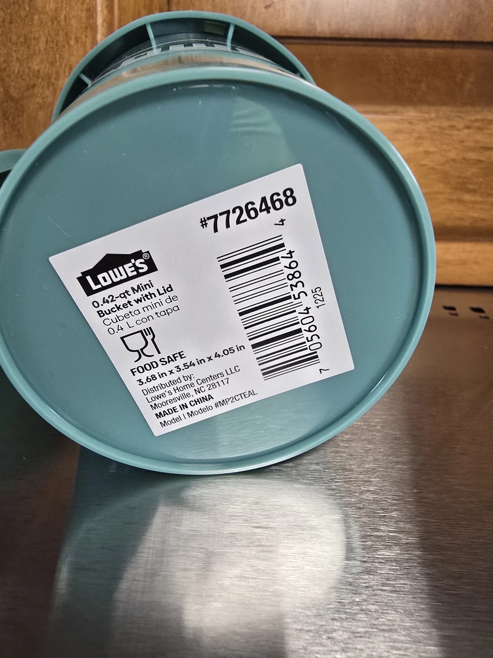 LOWES MINI Teal Utility Bucket with Lid and Handle